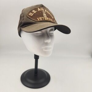 HTT US Air Force Veteran Hat Adjustable Military Ball Cap Olive Brown Cotton